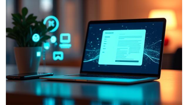 Digitālas datu plūsmas un saziņas ikonas, kas simbolizē juridisko informāciju un drošu komunikāciju